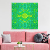 Toile Forêt papillon Bohème Arabesque Mandala Gree (Insitu(Salon))