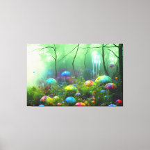 Forêt psychédélique : Mur coloré Art Imprimer