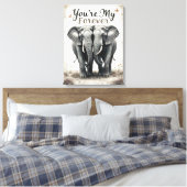 Toile Forever Love Elephants Faune Art (Insitu(Chambre))