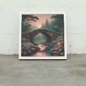 Toile Forgotten Ivy Bridge in Twilight Misty Forest