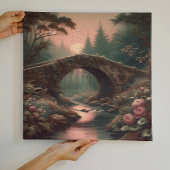 Toile Forgotten Ivy Bridge in Twilight Misty Forest
