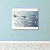 Toile Formation de trois navires de F-22 Raptors (Insitu (Plancher de Bois))