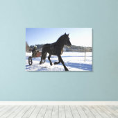 Toile Formation des chevaux dans un paysage hivernal, (Insitu (Plancher de Bois))