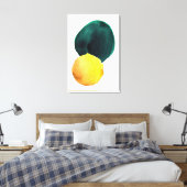 Toile Forme biologique Aquarelle Abstraite Jaune Vert (Insitu(Chambre))