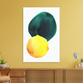 Toile Forme biologique Aquarelle Abstraite Jaune Vert (Insitu(Salon))
