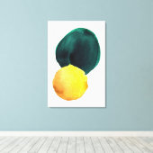 Toile Forme biologique Aquarelle Abstraite Jaune Vert (Insitu (Plancher de Bois))