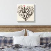 Toile Forme cardiaque à partir de lettres (Insitu(Chambre))