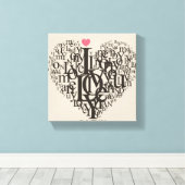 Toile Forme cardiaque à partir de lettres (Insitu (Plancher de Bois))