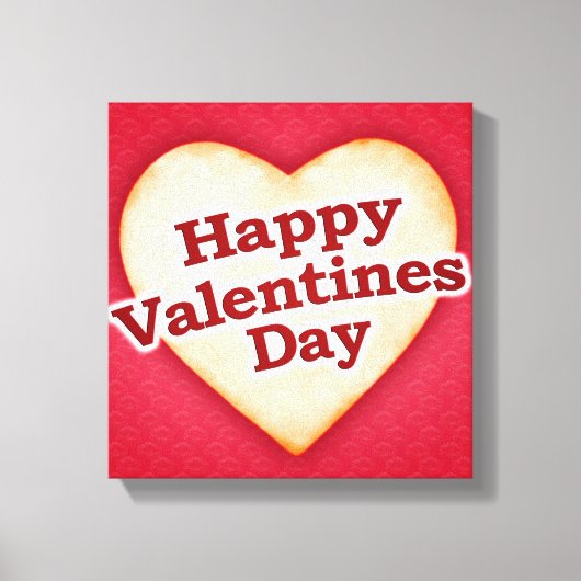 Toile Forme cardiaque Joyeux Valentin Conception de text (Recto)