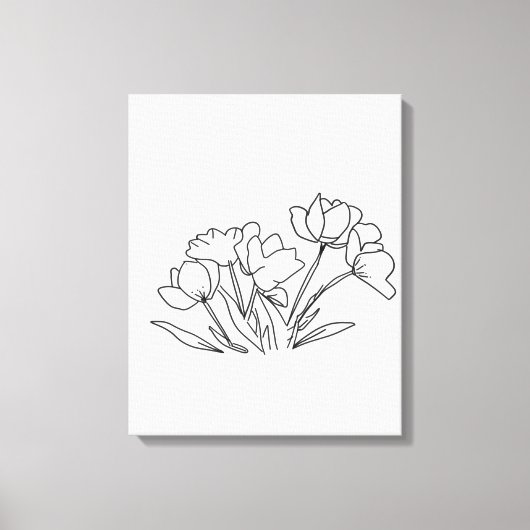 Toile Forme de fleur noire et blanche (Recto)