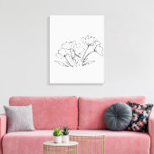 Toile Forme de fleur noire et blanche (Insitu(Salon))