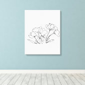 Toile Forme de fleur noire et blanche (Insitu (Plancher de Bois))