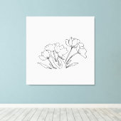 Toile Forme de fleur noire et blanche (Insitu (Plancher de Bois))