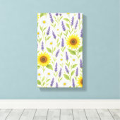 Toile Forme florale de jungle sauvage, feuilles verdoyan (Insitu (Plancher de Bois))