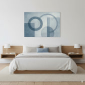 Toile Formes Abstraites géométriques bleues Aquarelle Ar