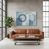 Toile Formes Abstraites géométriques bleues Aquarelle Ar