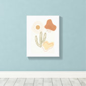 Toile Formes Bohèmes Abstraites Cactus de Soleil en Terr (Insitu (Plancher de Bois))