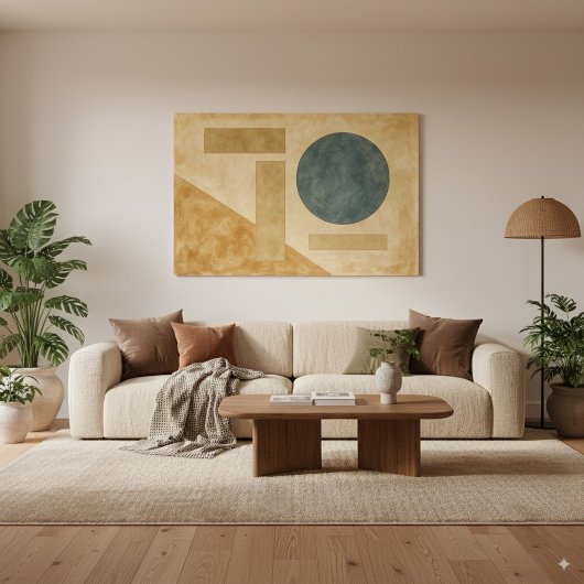 Toile Formes géométriques Abstraites du Boho Terre