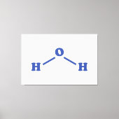 Toile Formule chimique moléculaire de l'eau (Recto)