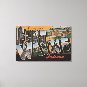 Toile Fort Wayne, Indiana - grandes scènes 3 de lettre