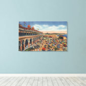 Toile Foule sur la plage devant le Casino (Insitu (Plancher de Bois))