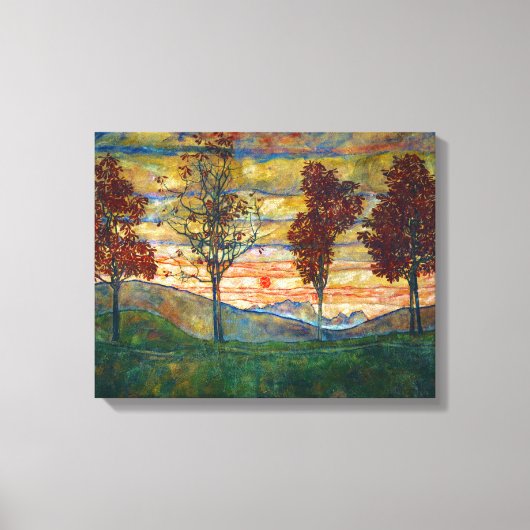 Toile Four Trees (Landscape Art) (par Egon Schiele) (Recto)