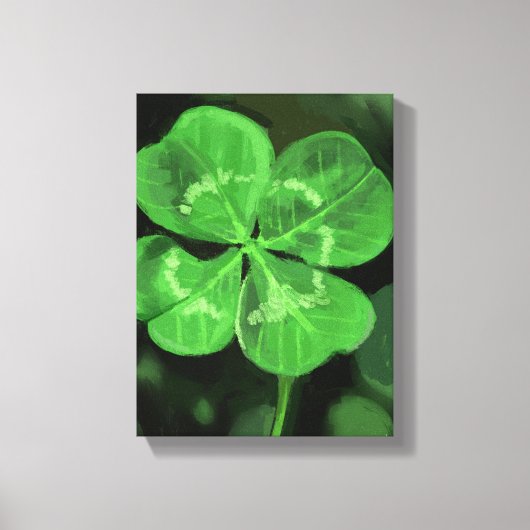 Toile Fourleaf Clover Painting - Still-Life Illustration (Recto)
