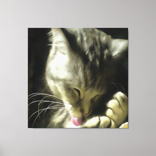 Toile Fourrure Douce Et Douce Et Purée D'Un Chat Gris (Recto)
