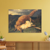 Toile Fox et lièvre, 1866 (Insitu(Salon))