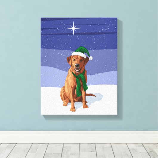 Toile Fox Red Labrador Retriever Chien de Noël (Insitu (Plancher de Bois))