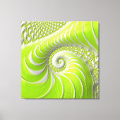 Toile Fractale en spirale verte citron moderne abstraite (Recto)