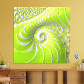 Toile Fractale en spirale verte citron moderne abstraite (Insitu(Salon))