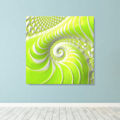 Toile Fractale en spirale verte citron moderne abstraite (Insitu (Plancher de Bois))