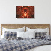 Toile Fractale orange rouge moderne abstraite lumineuse (Insitu(Chambre))