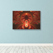 Toile Fractale orange rouge moderne abstraite lumineuse (Insitu (Plancher de Bois))