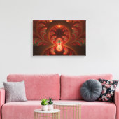 Toile Fractale orange rouge moderne abstraite lumineuse (Insitu(Salon))