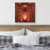 Toile Fractale orange rouge moderne abstraite lumineuse (Insitu(Chambre))