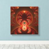 Toile Fractale orange rouge moderne abstraite lumineuse (Insitu (Plancher de Bois))