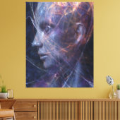 Toile Fractured Face Neon Threads Cosmic Portrait (Insitu(Salon))
