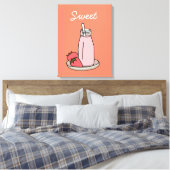 Toile Fraise sucrée milkshake rose mignon (Insitu(Chambre))