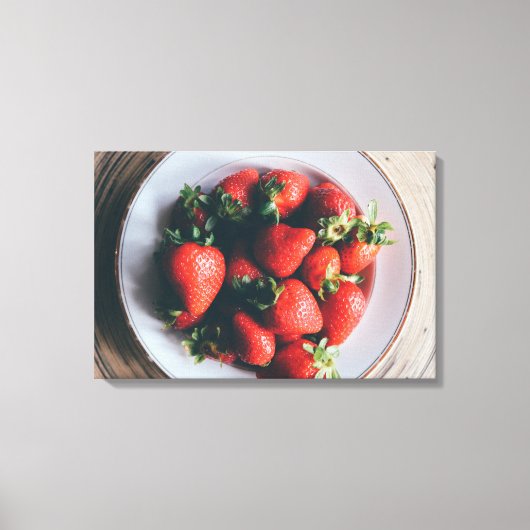 Toile Fraises Cuisine Mur Art Canvas (Recto)