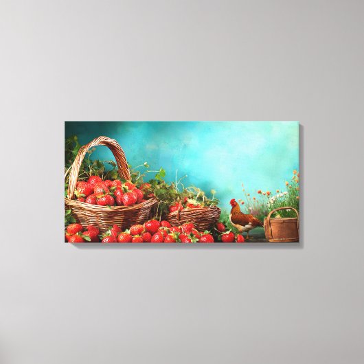 Toile Fraises et poulets (Recto)