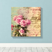 Toile francais chic, shabby chic, roses roses roses, flo (Insitu (Plancher de Bois))