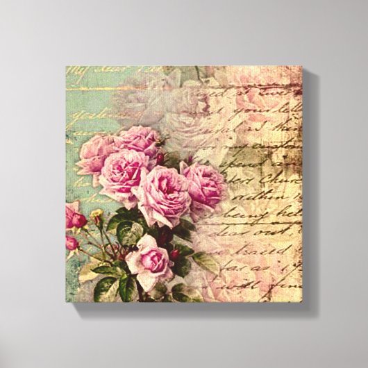 Toile francais chic, shabby chic, roses roses roses, flo (Recto)