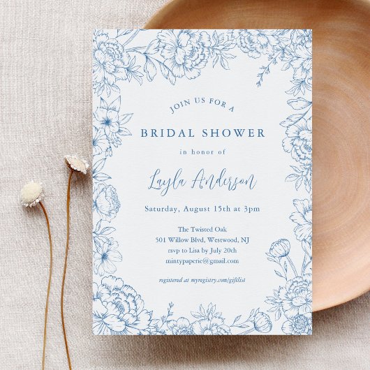 TOILE FRANÇAIS Invitation de douche nuptiale