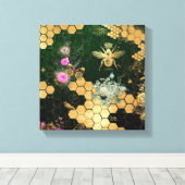 Toile française chic, victorienne, abeille, florale, feu (Insitu (Plancher de Bois))