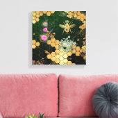 Toile française chic, victorienne, abeille, florale, feu (Insitu(Salon))