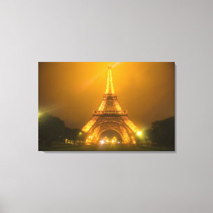 Toile France, Paris. Tour Eiffel illuminée à 3
