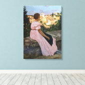 Toile Frederic Bazille - La robe rose (Insitu (Plancher de Bois))