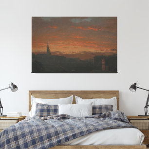 Toile Frederic Edwin Church - Coucher de soleil et monta